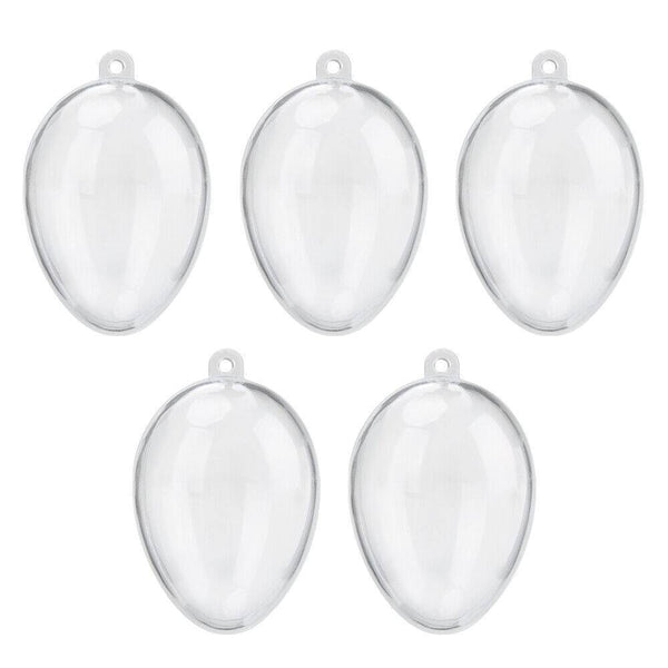 HKM-153555 5-Piece Clear Plastic Fillable Christmas Ornaments for DIY Holiday Decorations