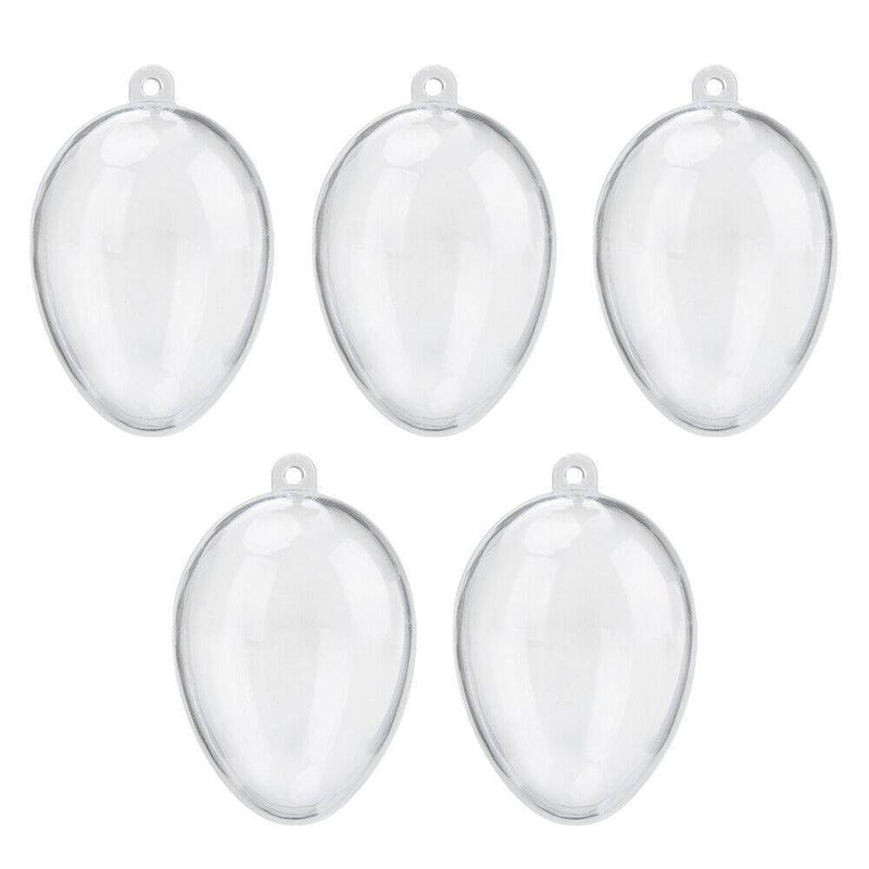 HKM-153555 5-Piece Clear Plastic Fillable Christmas Ornaments for DIY Holiday Decorations