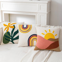 HKM-153555 Cute Cartoon Panda Embroidery Cushion Cover – 45x45cm Decorative Pillow with Colorful Design