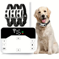 HKM-1536189 Wireless Outdoor Dog Collar with Electronic Pet Fence & Bark Stopper - Adjustable Plastic Design