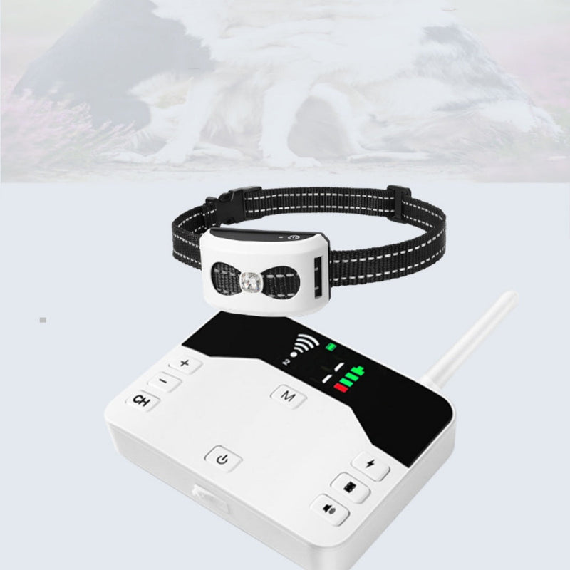 HKM-1536189 Wireless Outdoor Dog Collar with Electronic Pet Fence & Bark Stopper - Adjustable Plastic Design