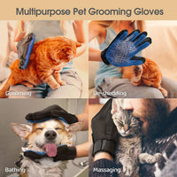 HKM-1536829 Pet Grooming Gloves with Soft Silicone Tips for Gentle Shedding and Bathing – Suitable for Dogs, Cats, and Horses