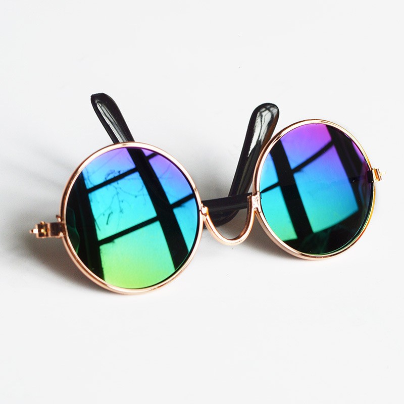 HKM-1536957 Reflective Small Pet Accessory Mirror with Anti-Slip Glasses Band - Colorful & Metal Design
