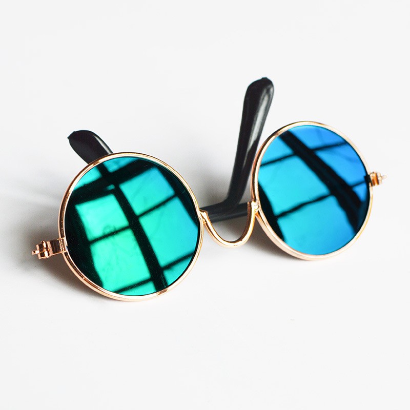 HKM-1536957 Reflective Small Pet Accessory Mirror with Anti-Slip Glasses Band - Colorful & Metal Design