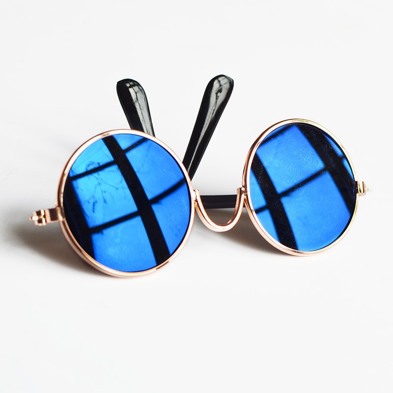 HKM-1536957 Reflective Small Pet Accessory Mirror with Anti-Slip Glasses Band - Colorful & Metal Design