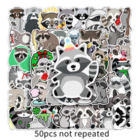HKM-153747 Coati Cute Decorative Waterproof Stickers - 50 Sheets (5.5-8.5cm)