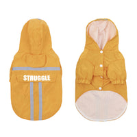 HKM-1537725 Reflective Pet Raincoat in Dark Green and Fluorescent Yellow - Casual Polyester Design