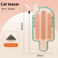 HKM-1537981 Ice Cream Themed Cat Toy with Mint Ball and Feather Teaser