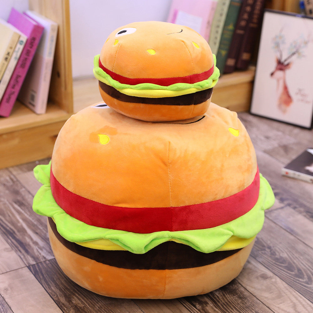 HKM-153811 Cute Cartoon Hamburger Plush Doll - Ideal for Youth Ages 15-35, Filled with Soft PP Cotton