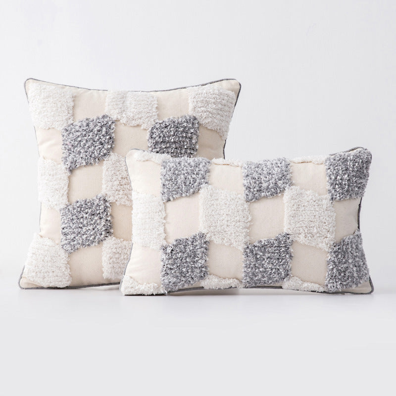 HKM-153875 Bohemian Cotton Stripe Tassel Tufted Cushion Cover for Home Decor