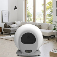 HKM-153875 Large Capacity 65L Semi-Enclosed Cat Litter Box with Easy Clean Stainless Steel and Plastic Design