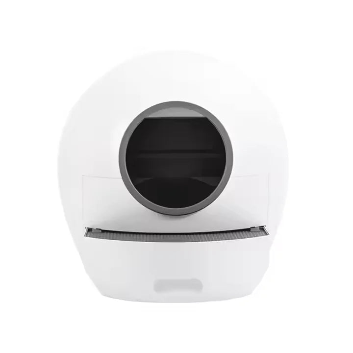 HKM-153875 Large Capacity 65L Semi-Enclosed Cat Litter Box with Easy Clean Stainless Steel and Plastic Design