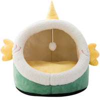 HKM-1539389 Cozy Animal-Shaped Semi-Enclosed Cat Bed for Autumn and Winter