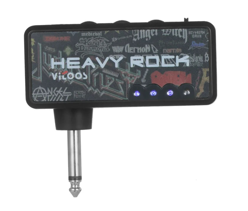 HKM-153939 Portable Mini Earphone Amplifier for Electric Guitar with Distortion Effect - Rechargeable Battery, USB Cable Included