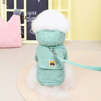 HKM-1539773 Cotton-Padded Winter Jacket with Teddy Bear Design and Pull Ring for Women