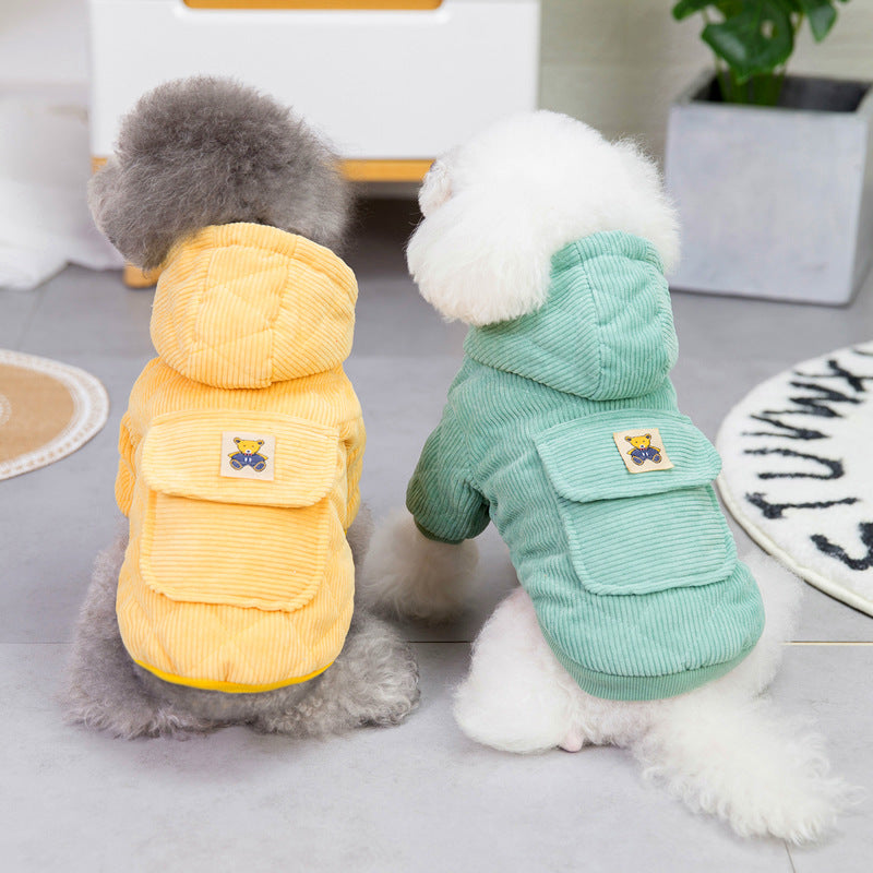 HKM-1539773 Cotton-Padded Winter Jacket with Teddy Bear Design and Pull Ring for Women