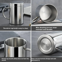 HKM-154003 Classic Double-Layer Insulated 304 Stainless Steel Travel Mug with Engraved Design