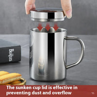 HKM-154003 Classic Double-Layer Insulated 304 Stainless Steel Travel Mug with Engraved Design