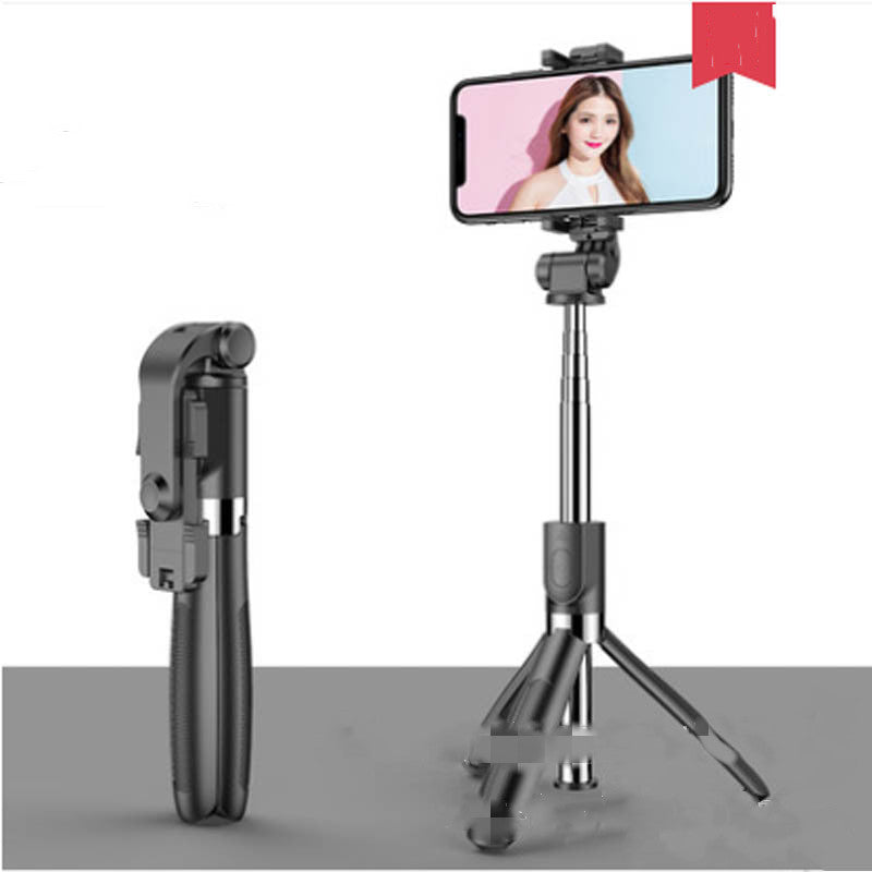 HKM-154131 Universal Tripod Selfie Stick with Bluetooth Remote for Mobile Phones (3.5-6.2 inches) - Adjustable Height (186-700 mm)