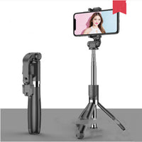 HKM-154131 Universal Tripod Selfie Stick with Bluetooth Remote for Mobile Phones (3.5-6.2 inches) - Adjustable Height (186-700 mm)