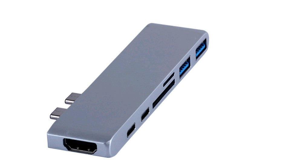 HKM-154259 7-in-1 Dual Type-C HDMI Docking Station with USB 3.0 & Power Delivery