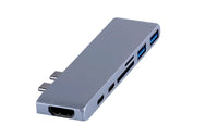 HKM-154259 7-in-1 Dual Type-C HDMI Docking Station with USB 3.0 & Power Delivery