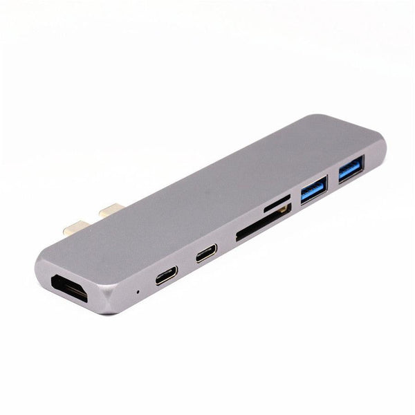HKM-154259 7-in-1 Dual Type-C HDMI Docking Station with USB 3.0 & Power Delivery