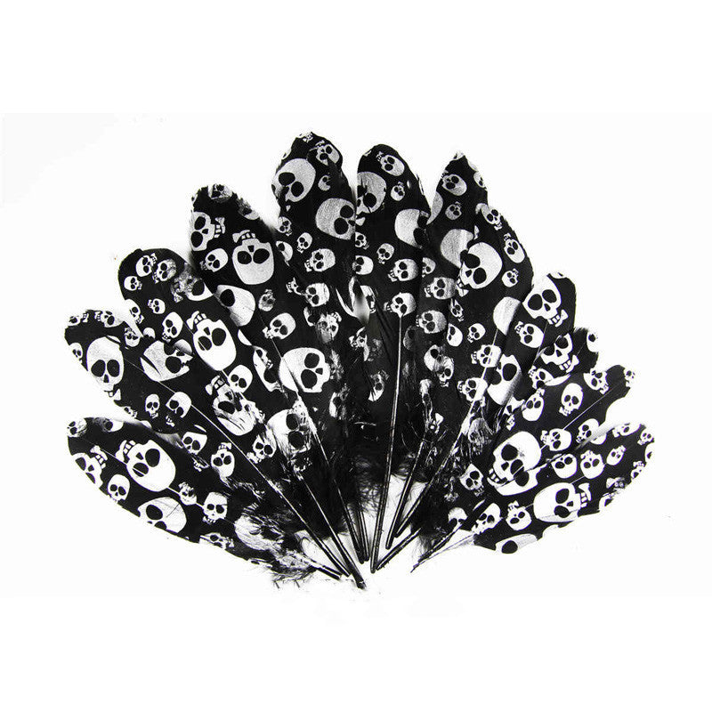 HKM-154259 Goose Feather Spray Paint Set - 10 Natural Feathers for DIY Crafts and Jewelry Accessories