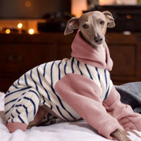 HKM-1543485 Fleece Stripe Winter Coat for Dogs - Multiple Sizes Available