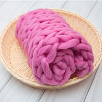 HKM-154387 Soft Cotton Newborn Photo Blanket in Gray, Rose Red, and Dark Blue - Perfect for Photography Props