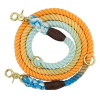 HKM-1544893 Gradient Color Nylon Dog Collar with 6ft Long Leash for Outdoor Walking and Training