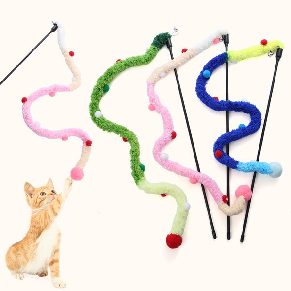 HKM-1545917 Colorful Plush Cat Teaser Wand - Ice Cream, Ocean World & Forest Designs