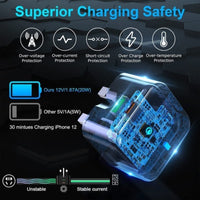 HKM-154643 20W USB-C Fast Charging Charger and Cable for iPhone, iPad, Samsung, and Google Pixel