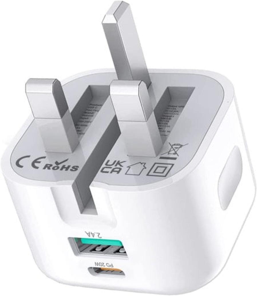 HKM-154643 20W USB-C Fast Charging Charger and Cable for iPhone, iPad, Samsung, and Google Pixel