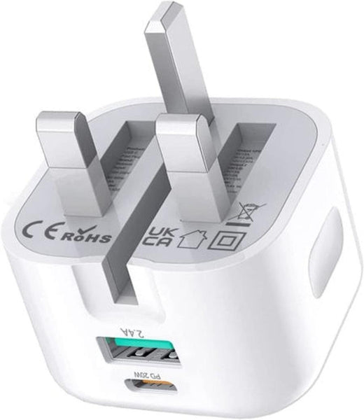HKM-154643 20W USB-C Fast Charging Charger and Cable for iPhone, iPad, Samsung, and Google Pixel