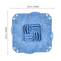 HKM-1547069 Silicone Foldable Slow Feed Mat for Pets - Multi-functional Feeding Bowl in Blue, Yellow, Green, Pink