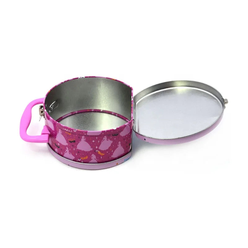 HKM-154707 Custom Portable Full-Color Tin Box with Handle for Children's Toys, Candy, Chocolate, and Food Storage