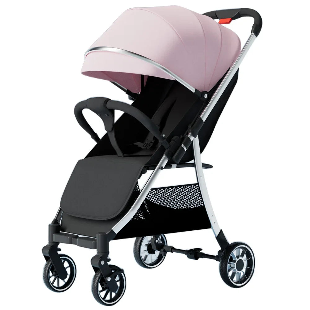HKM-154771 Lightweight Foldable Baby Stroller with Iron Frame and Adjustable Canopy