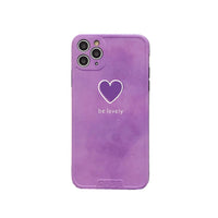 HKM-154835 Purple Heart Silicone Case for iPhone 11, 11 Pro, 11 Pro Max, 8, 8 Plus, 7, 7 Plus, X, XS, XR, XS Max