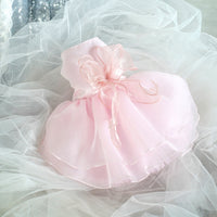 HKM-1549245 Elegant Wedding Dress Pet Gown for Parties - Available in White, Pink, and Green