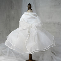HKM-1549245 Elegant Wedding Dress Pet Gown for Parties - Available in White, Pink, and Green