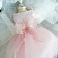 HKM-1549245 Elegant Wedding Dress Pet Gown for Parties - Available in White, Pink, and Green