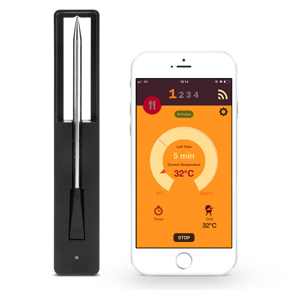 HKM-155091 Kitchen Barbecue Food Thermometer - Black, Accurate Cooking Tool