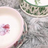 HKM-1551037 Tropical Rainforest Flamingo Ceramic Pet Bowl - Medium Size for Daily Use