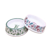HKM-1551037 Tropical Rainforest Flamingo Ceramic Pet Bowl - Medium Size for Daily Use