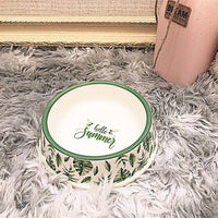 HKM-1551037 Tropical Rainforest Flamingo Ceramic Pet Bowl - Medium Size for Daily Use