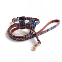 HKM-1552829 Padded Leather Bowknot Collar for Small Dogs and Cats - Blue, Pink, White - Sizes S/M/L