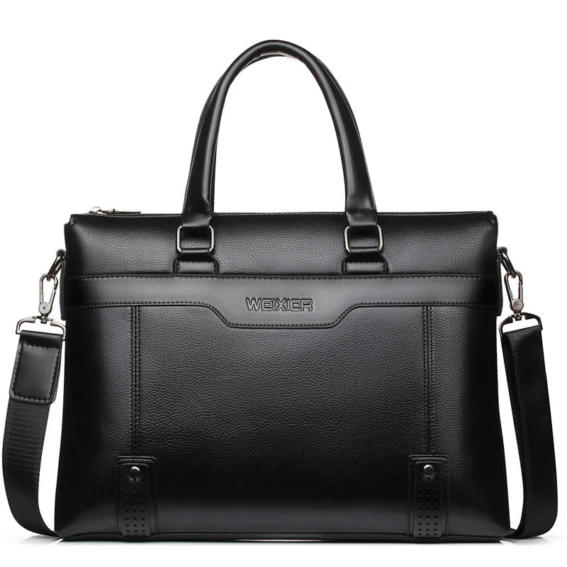 HKM-155283 Professional Men's PU Leather Laptop Briefcase and Tote Bag for Business Use