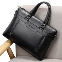 HKM-155283 Professional Men's PU Leather Laptop Briefcase and Tote Bag for Business Use