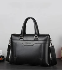 HKM-155283 Professional Men's PU Leather Laptop Briefcase and Tote Bag for Business Use
